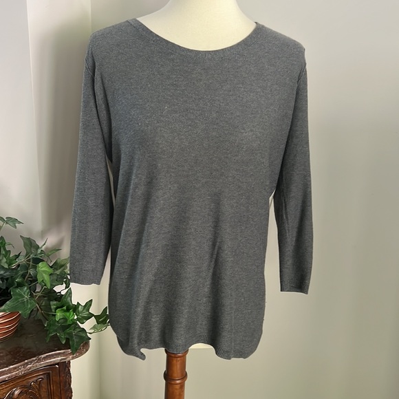 Aritzia Babaton Silk/Cotton/Cashmere Blend Sweater Tie Back 3/4 Sleeve - Picture 3 of 13